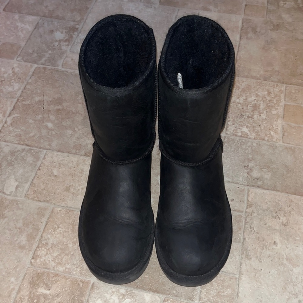 Black leather uggs